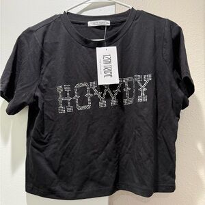 12th Tribe Black Studded Graphic Tee